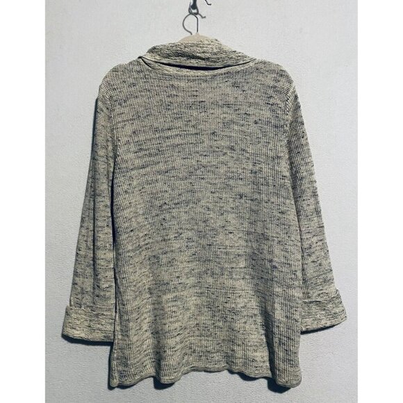 Habitat Sweater Womens Medium Winter White Cowl Neck Waffle Thermal Tunic Cozy - Picture 5 of 9